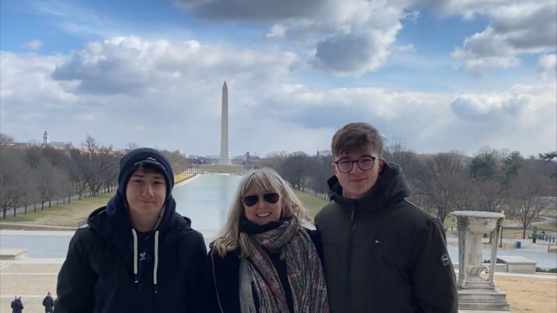 students standing together in america